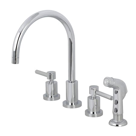 Kingston Brass KS8721DL Widespread Kitchen Faucet, Polished Chrome KS8721DL